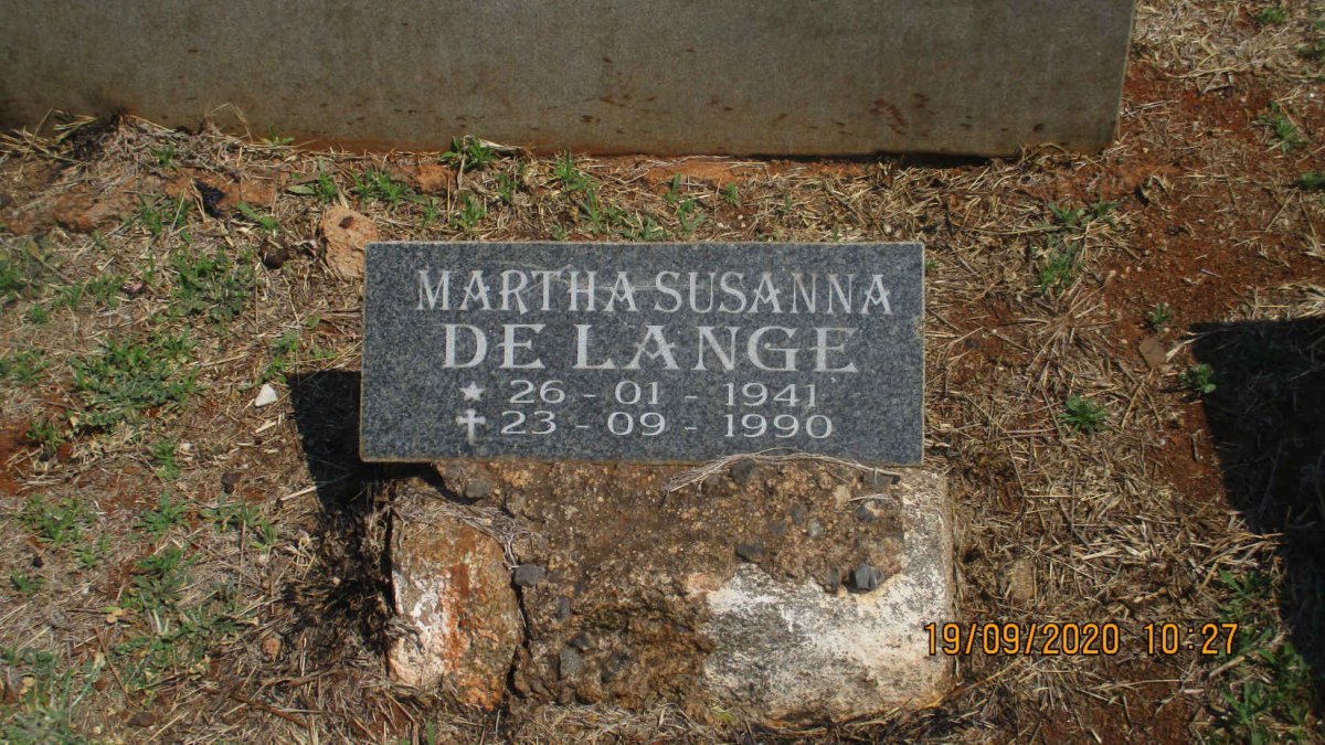 LANGE Martha Susanna, de 1941-1990