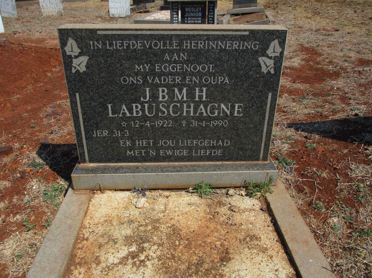 LABUSCHAGNE J.B.M.H. 1922-1990