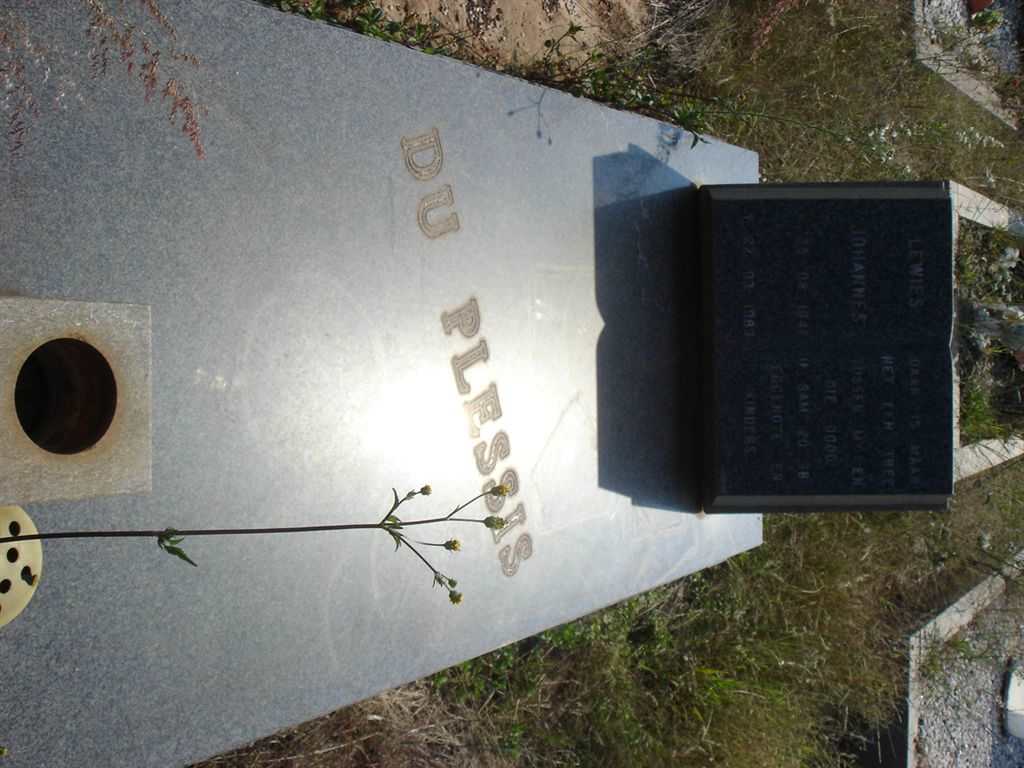 PLESSIS Lewies Johannes, du 1947-1983