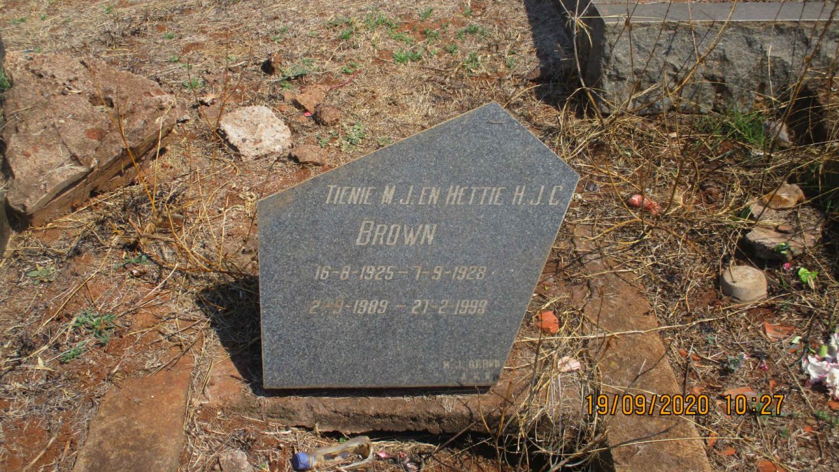 BROWN M.J. 1925-1989 &amp; H.J.C. 1928-1999
