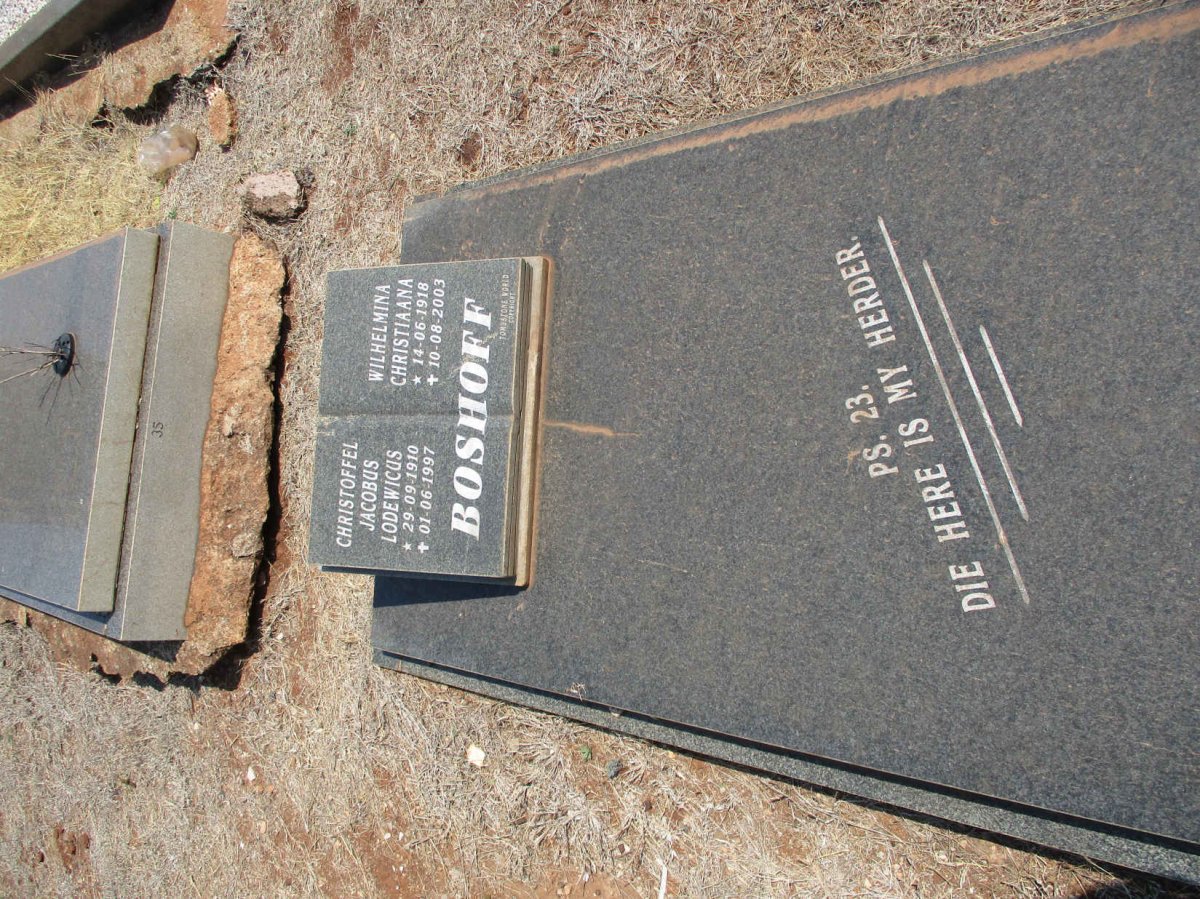 BOSHOFF Christoffel Jacobus Lodewicus 1910-1997 &amp; Wilhelmina Christiaana 1918-2003