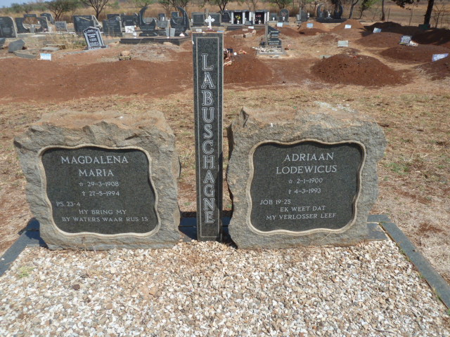 LABUSCHAGNE Adriaan Lodewicus 1900-1993 &amp; Magdalena Maria 1908-1994