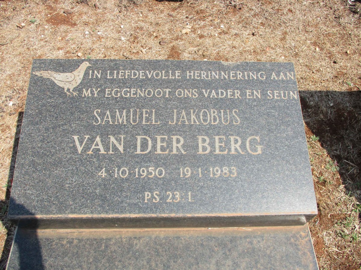 BERG Samuel Jakobus, van der 1950-1983