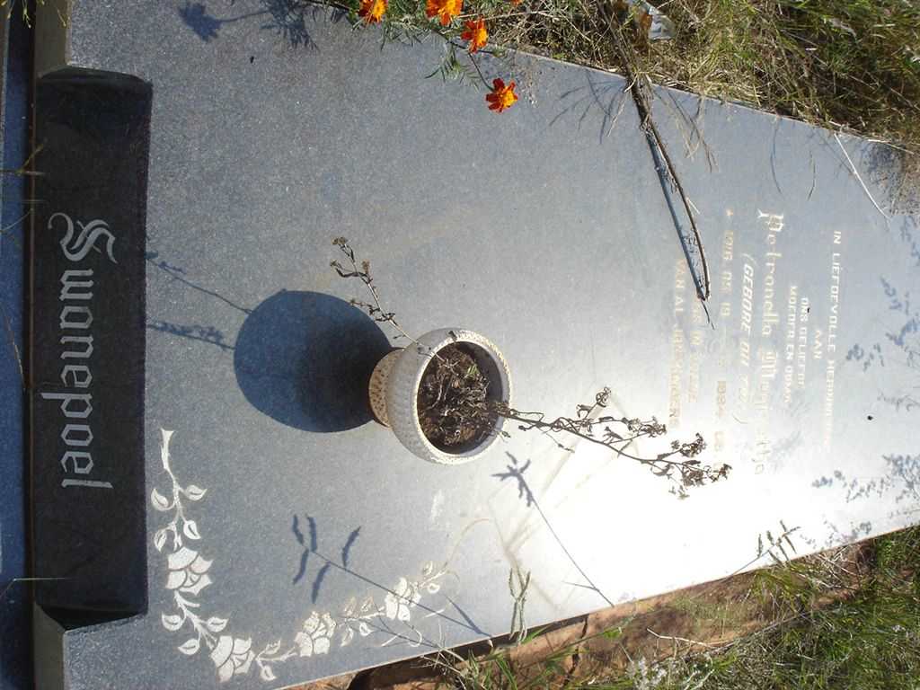 SWANEPOEL Petronella Magrietha nee DU TOIT 1916-1994