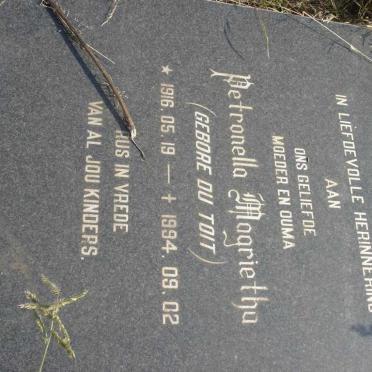 SWANEPOEL Petronella Magrietha nee DU TOIT 1916-1994