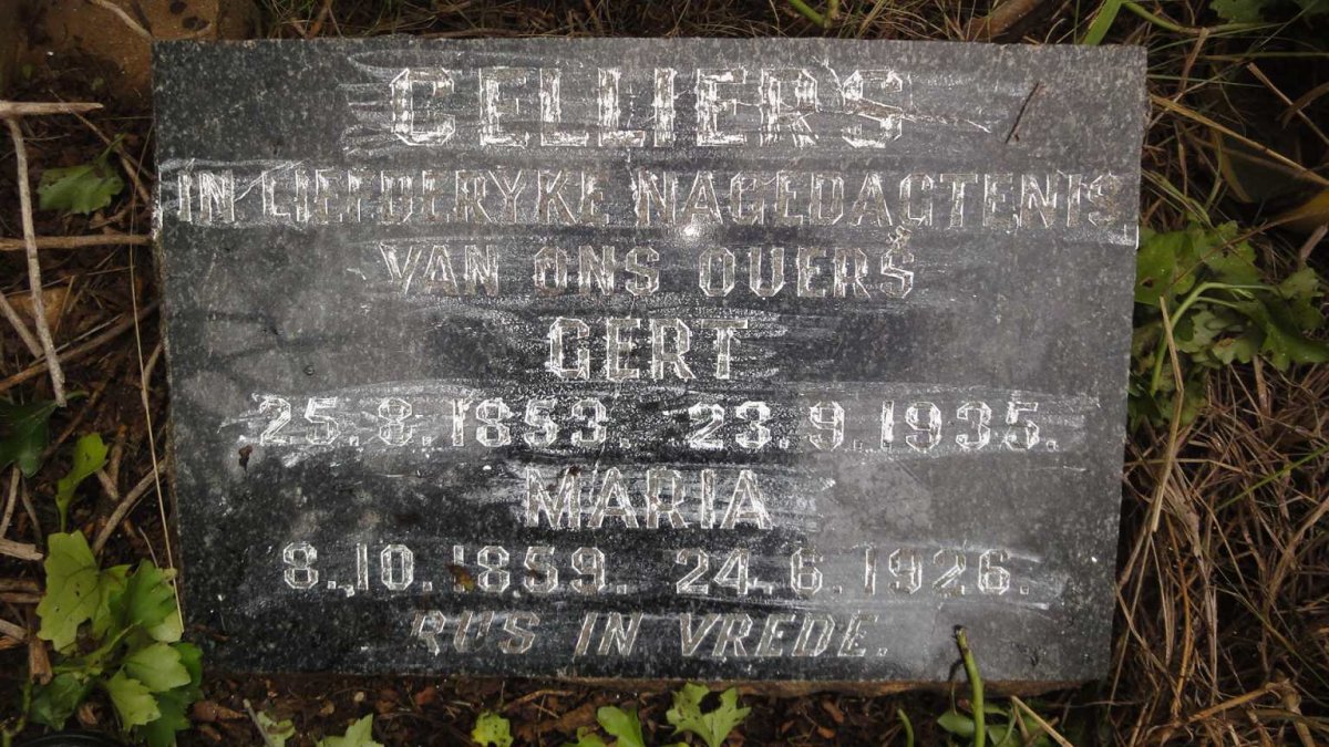 CELLIERS Gert 1853-1935 &amp; Maria 1859-1926