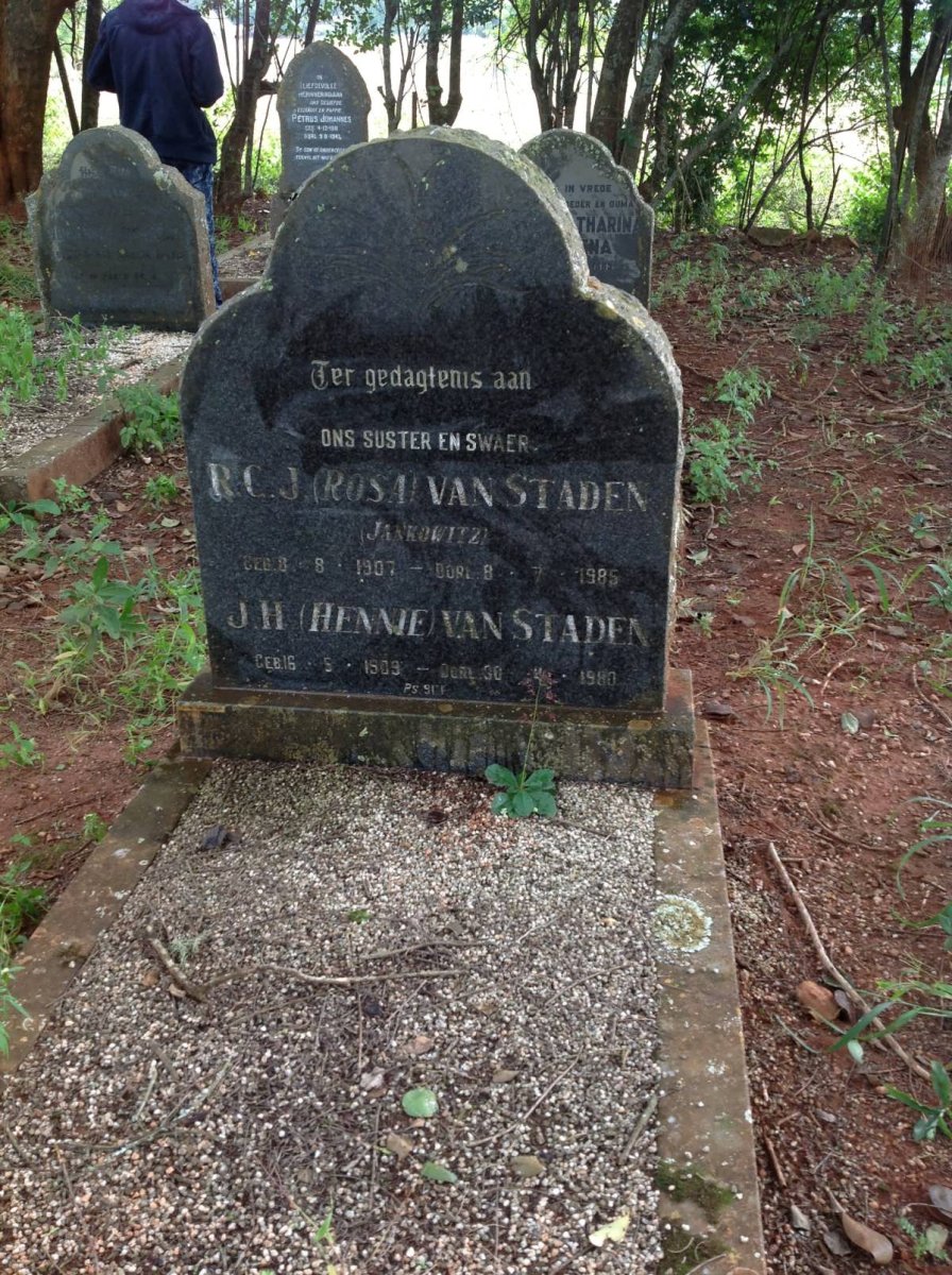 STADEN J.H., van 1909-1980 &amp; R.C.J. JANKOWITZ 1907-1985
