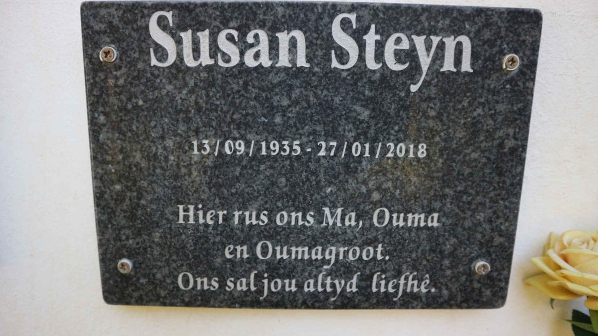 STEYN Susan 1935-2018
