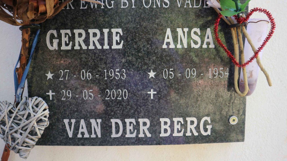 BERG Gerrie, van der 1953-2020 &amp; Ansa 1954-