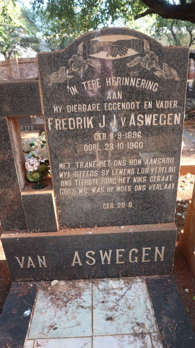 ASWEGEN Fredrik J.J., van 1896-1960 &amp; Anna Jacoba Carolina 1903-1977