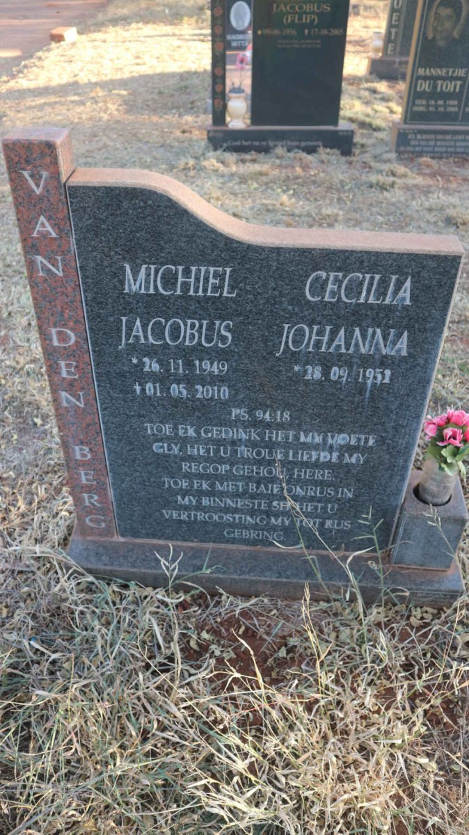 BERG Michiel Jacobus, van den 1949-2010 &amp; Cecilia Johanna 1952-