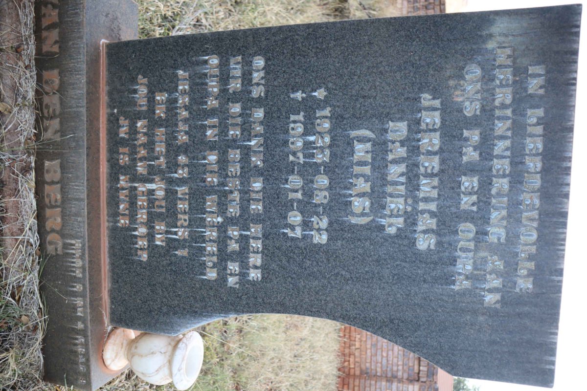BERG Jeremias Daniel, van den 1923-1997
