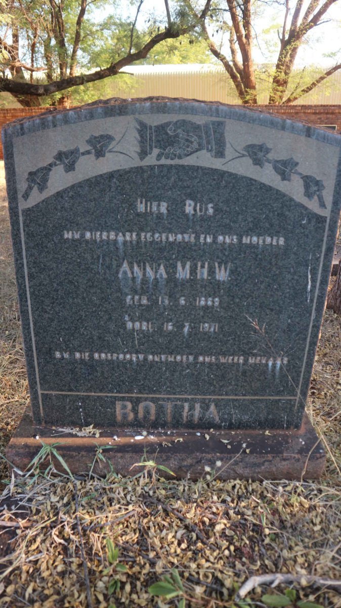 BOTHA Anna M.H.W. 1889-1971