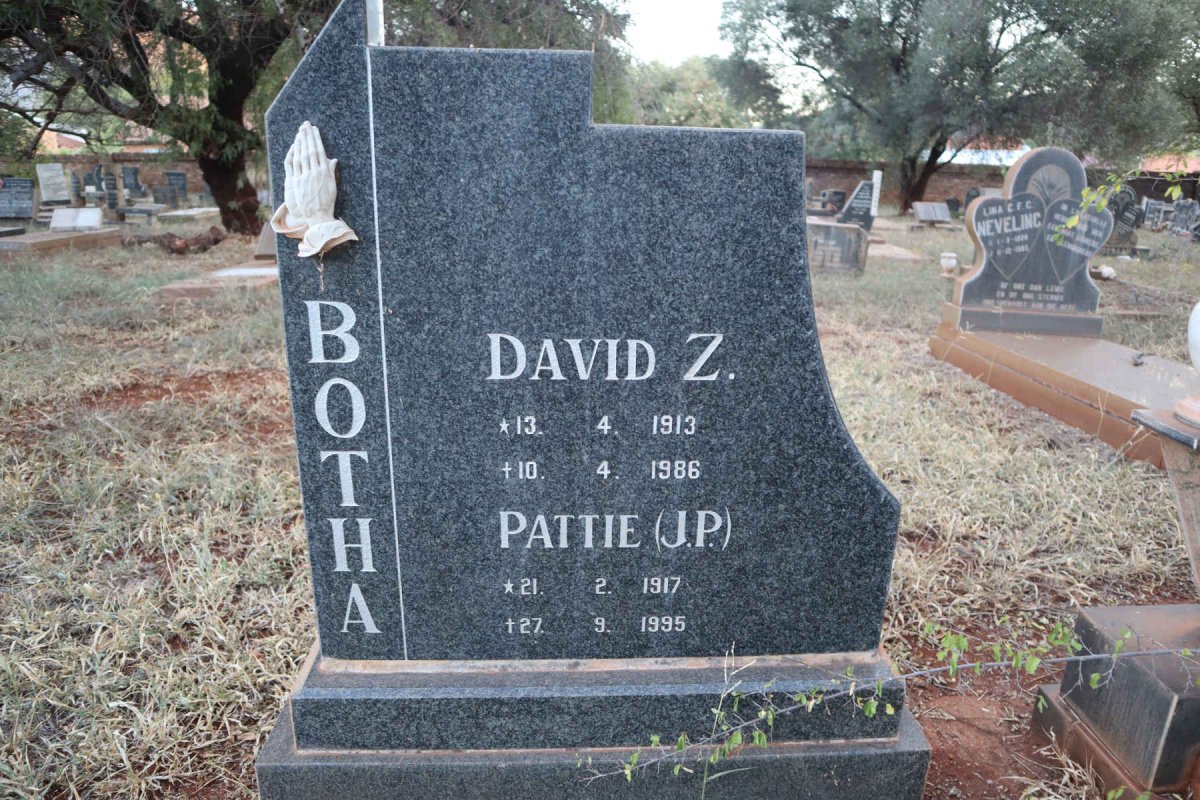 BOTHA David Z. 1913-1986 &amp; J.P. 1917-1995