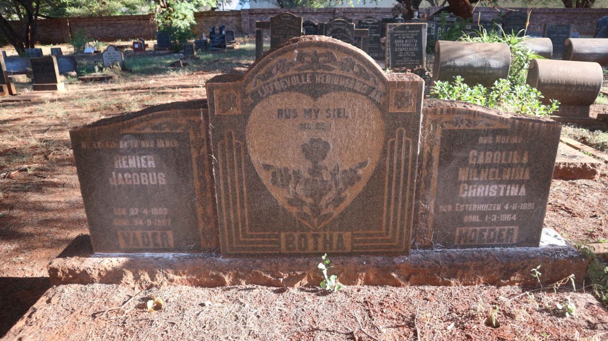 BOTHA Renier Jacobus 1883-1957 &amp; Carolina Wilhelmina Christina ESTERHUIZEN 1891-1964