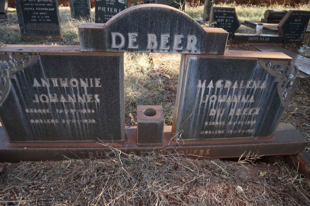 BEER Anthonie Johannes, de 1886-1930 &amp; Magdalena Johanna DU PREEZ 1898-1981