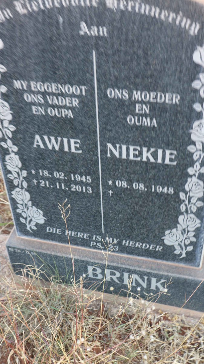 BRINK Awie 1945-2013 &amp; Niekie 1948-