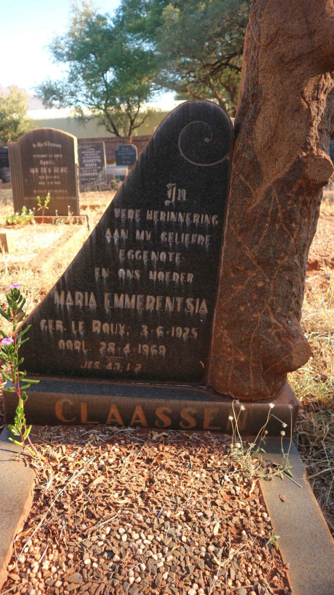 CLAASSEN Maria Emmerentsia nee LE ROUX 1925-1969
