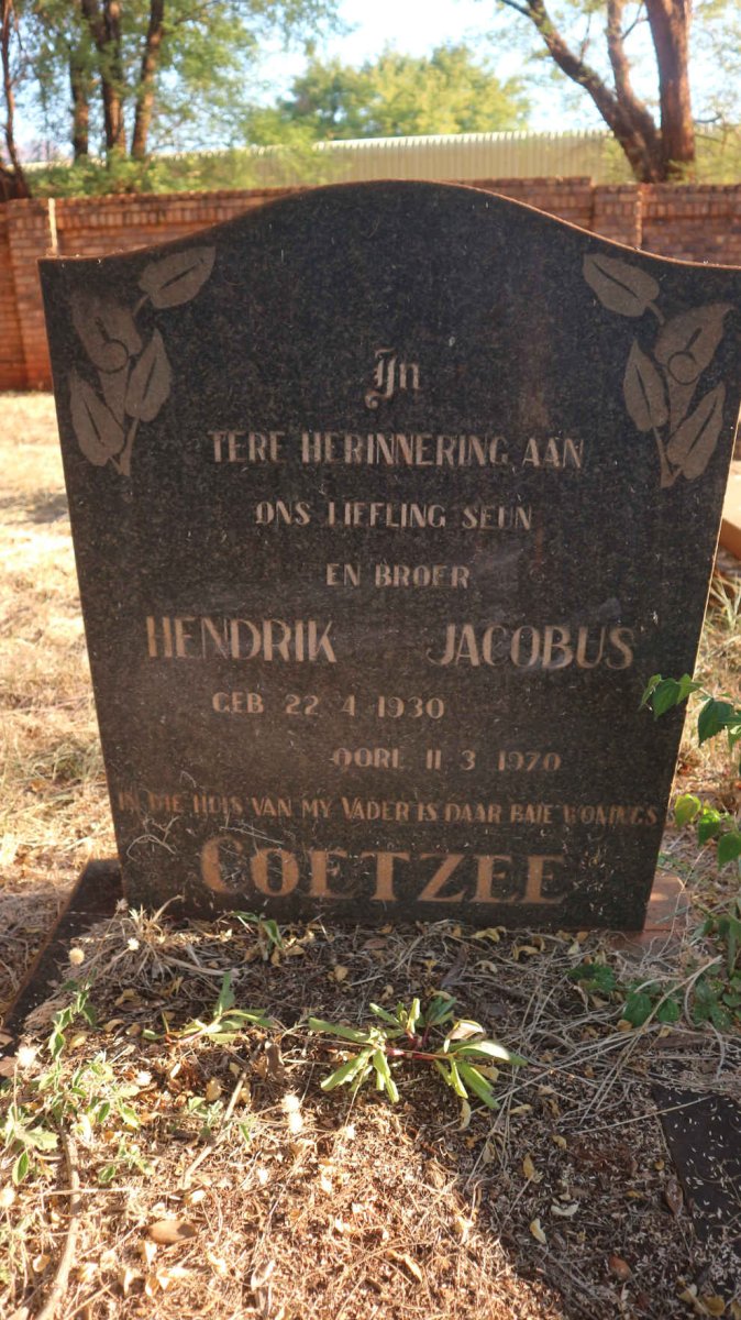 COETZEE Hendrik Jacobus 1930-1970