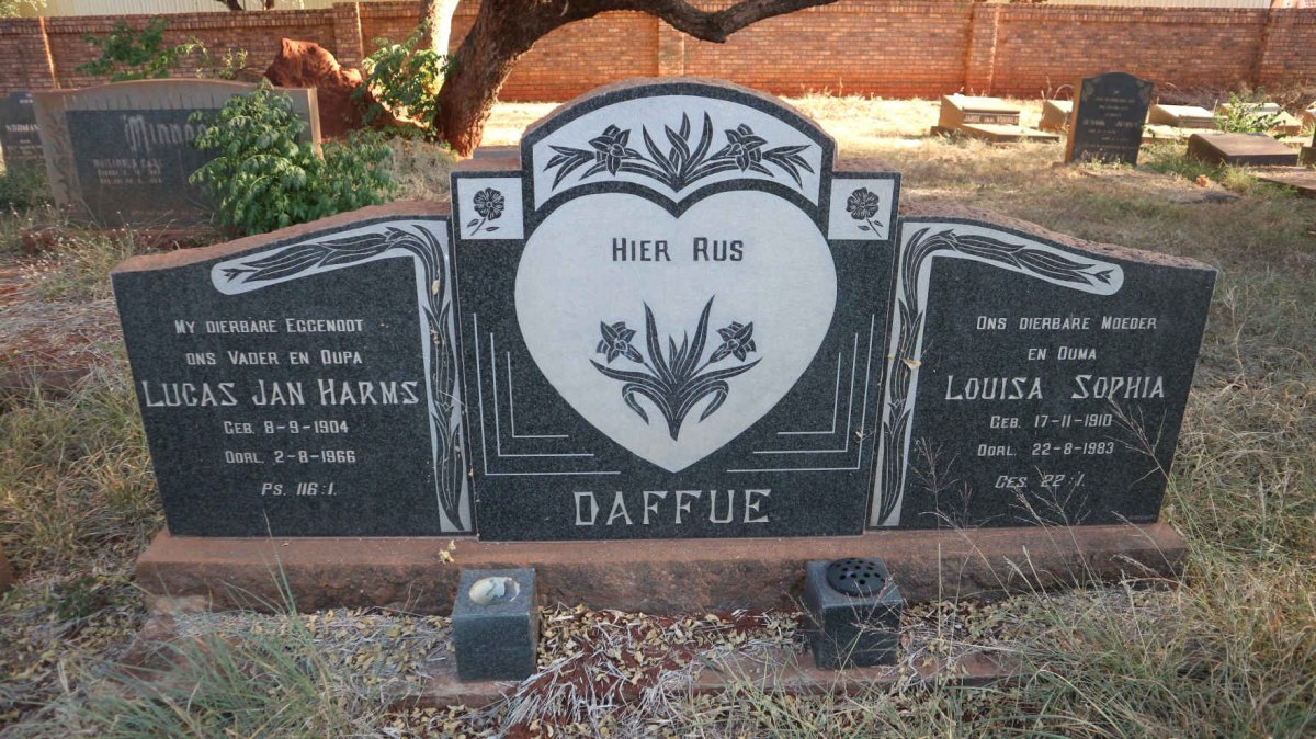 DAFFUE Lucas Jan Harms 1904-1966 &amp; Louisa Sophia 1910-1983