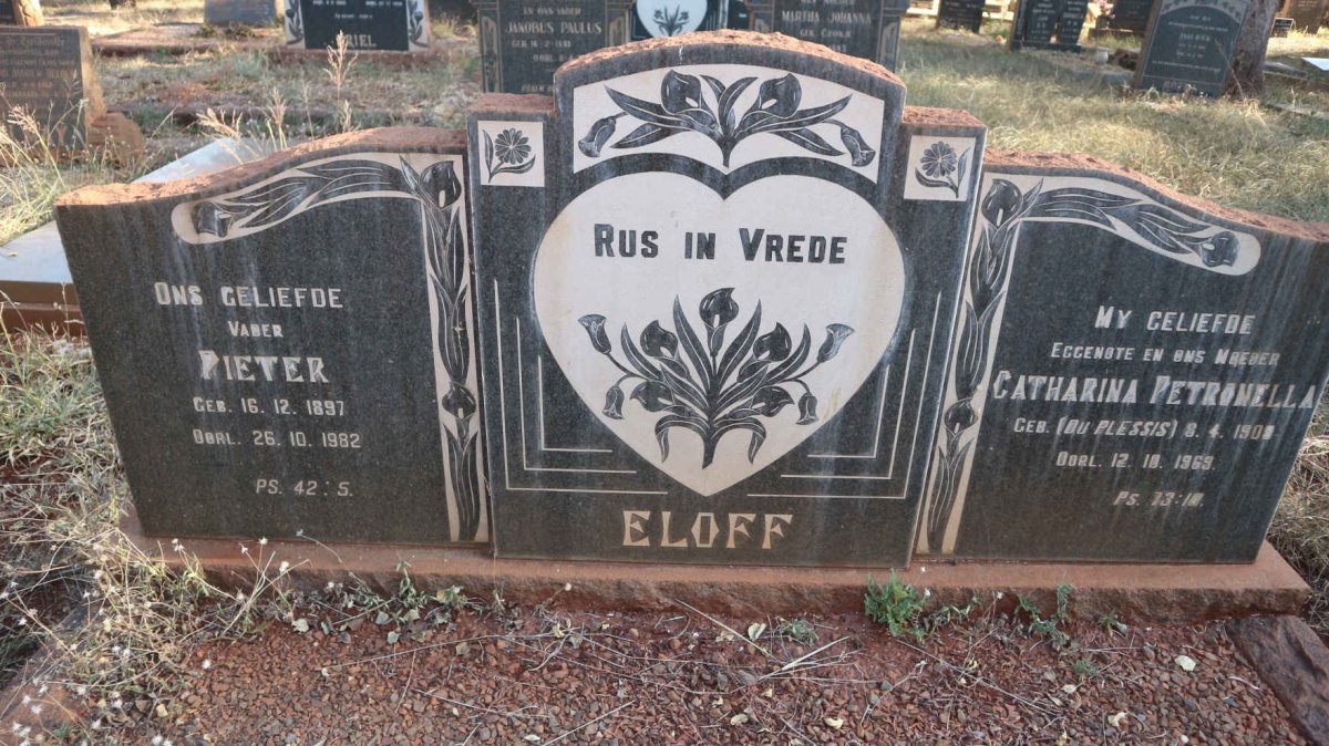 ELOFF Pieter 1897-1982 &amp; Catharina Petronella DU PLESSIS 1908-1969