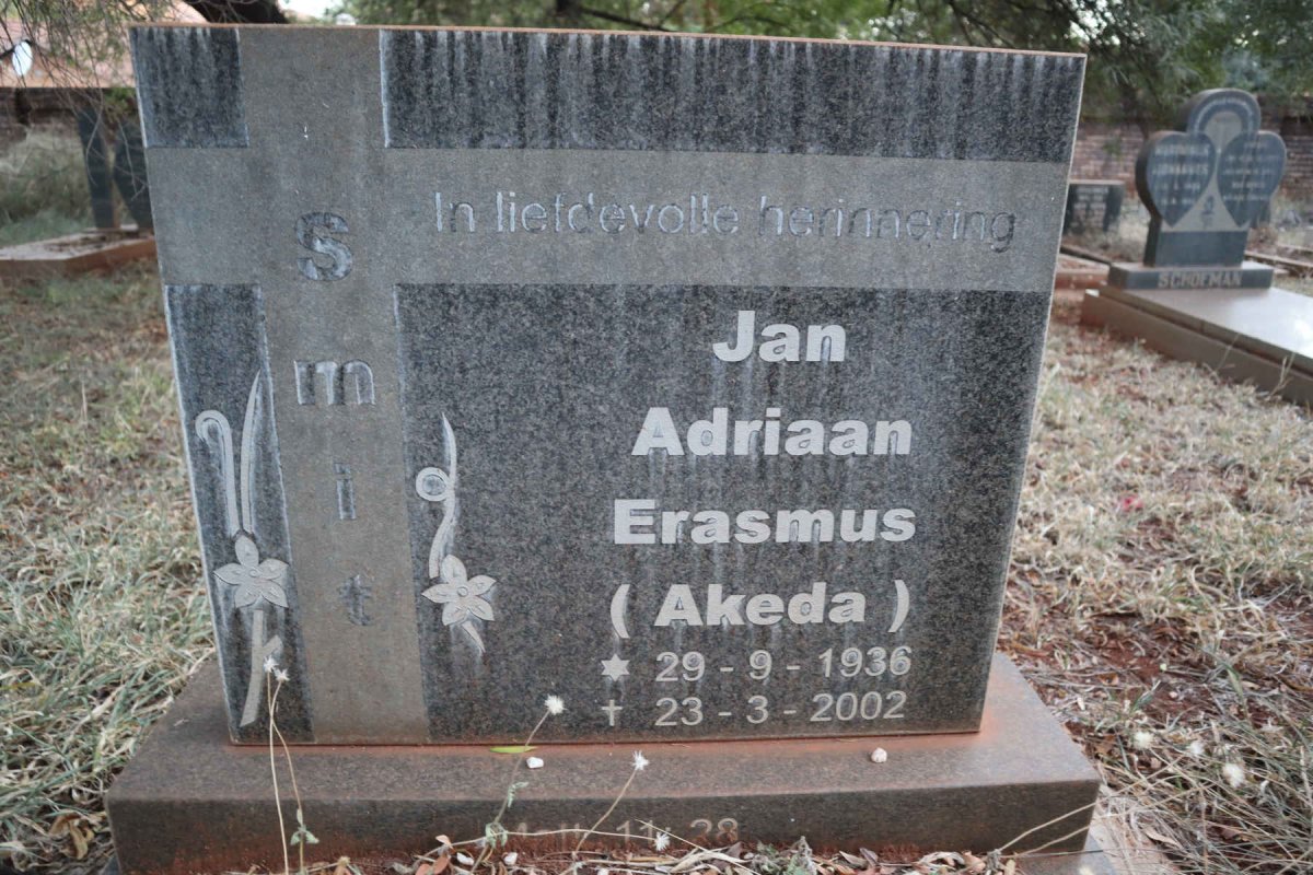 ERASMUS Jan Adriaan 1936-2002
