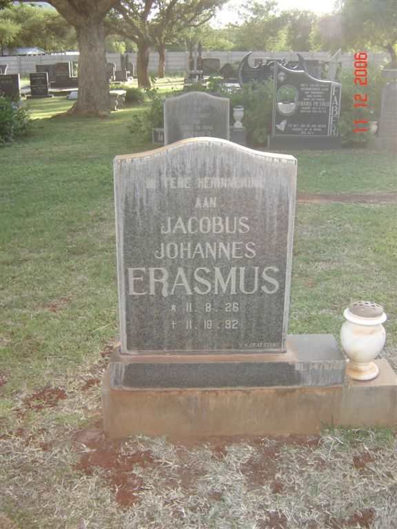 ERASMUS Jacobus Johannes 1926-1992