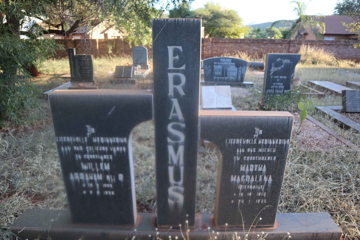 ERASMUS Willem Abraham du P. 1909-1978 &amp; Martha Magdalena PISTORIUS 1917-1979