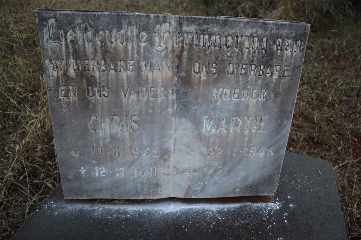 ERASMUS Chris 1945-1981 &amp; Martie 1945-