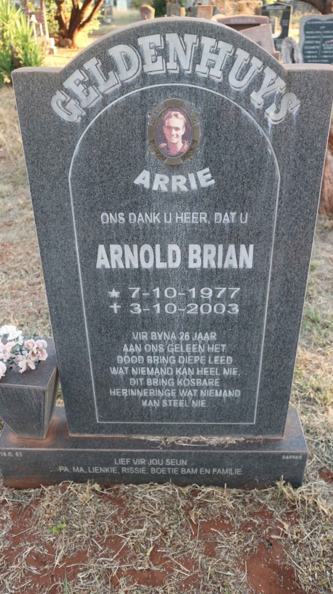 GELDENHUYS Arnold Brian 1977-2003