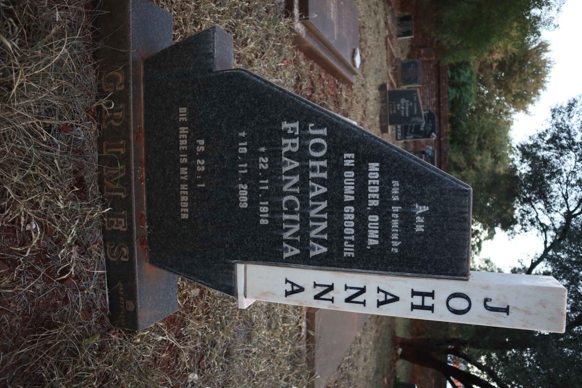 GRIMES William Spencer 1916-1985 &amp; Johanna Francina 1918-2009