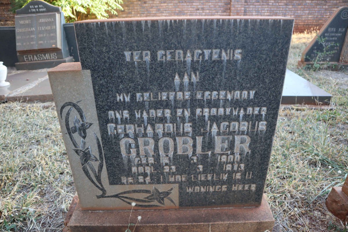 GROBLER Gerhardus Jacobus 1900-1973