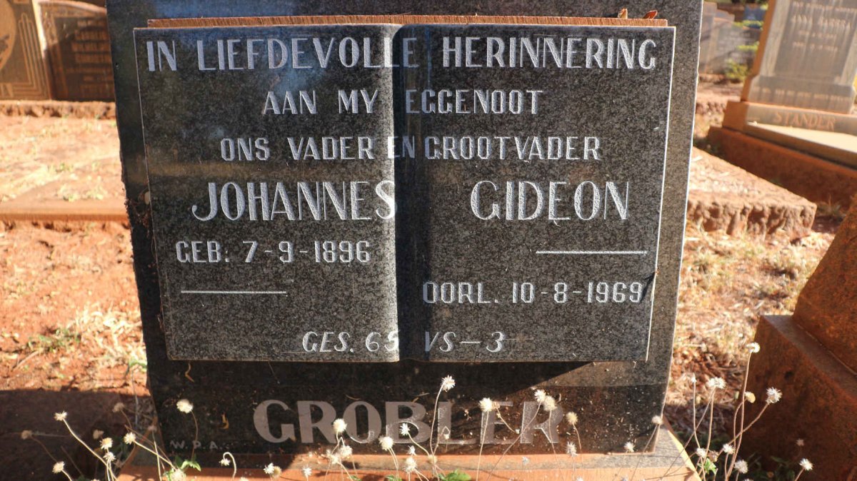 GROBLER Johannes Gideon 1896-1969
