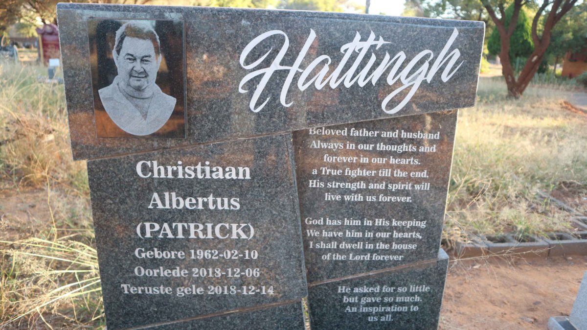 HATTINGH Christiaan Albertus 1962-2018