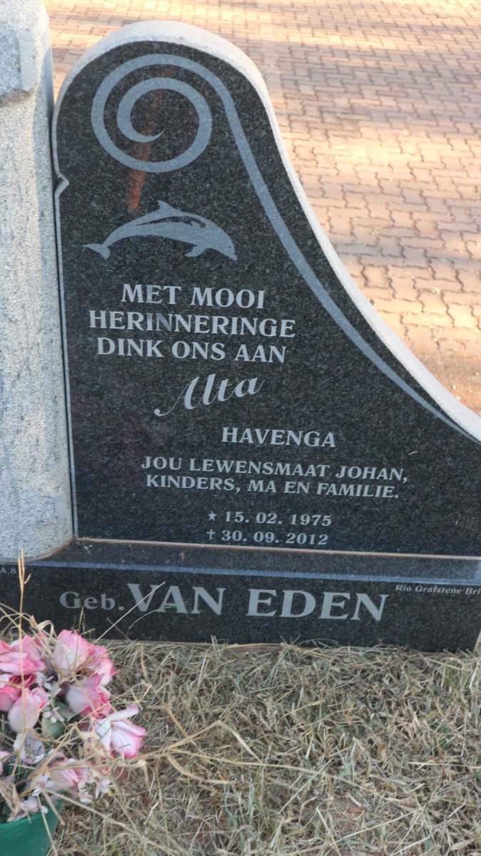 HAVENGA Alta nee VAN EDEN 1975-2012