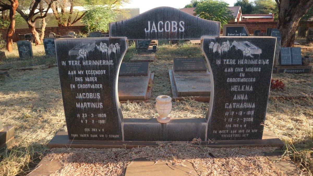 JACOBS Jacobus Martinus 1905-1981 &amp; Helena Anna Catharina 1912-2005