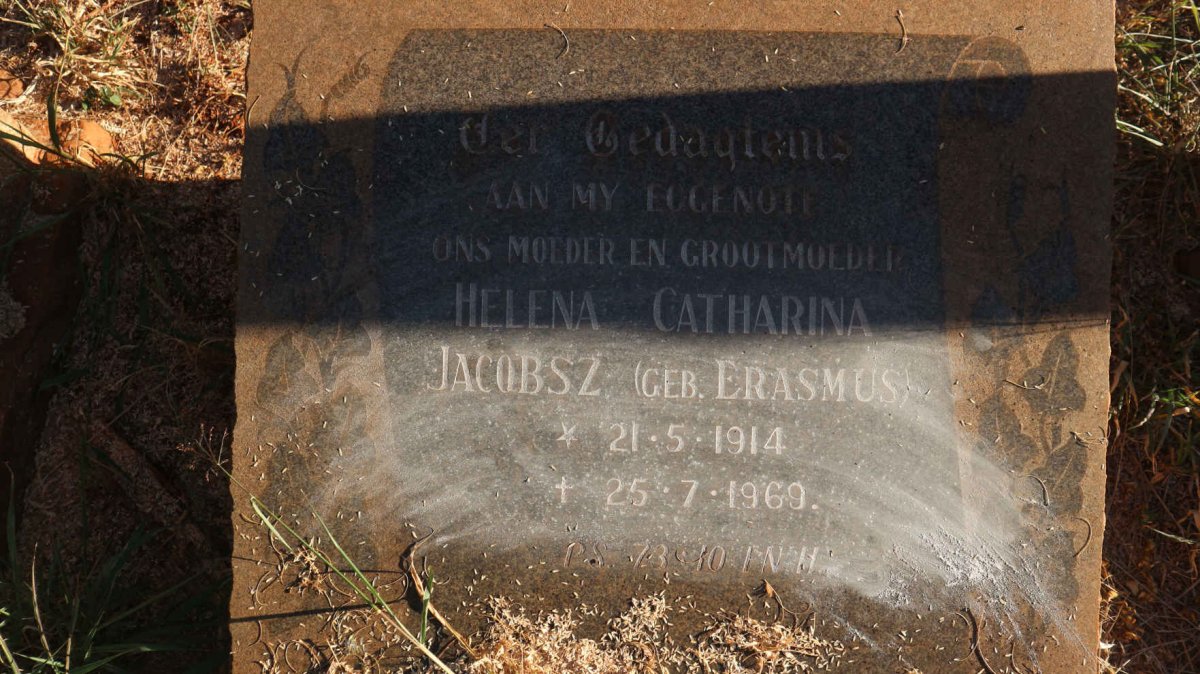 JACOBSZ Helena Catharina nee ERASMUS 1914-1969