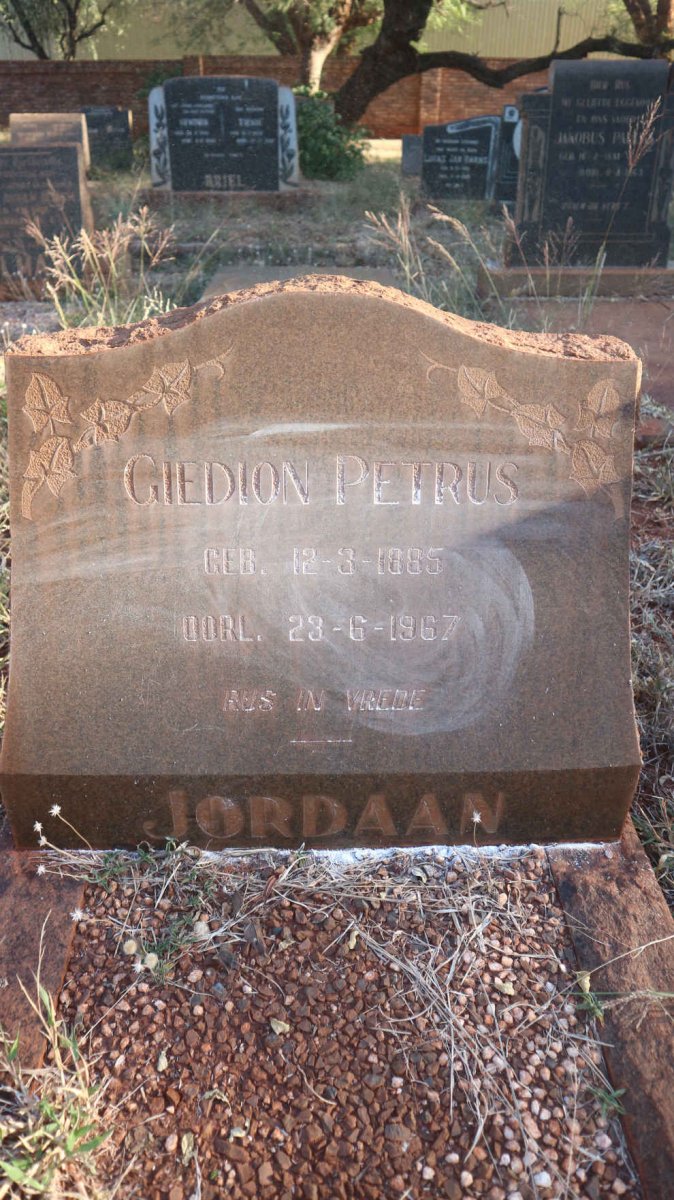 JORDAAN Giedion Petrus 1885-1967
