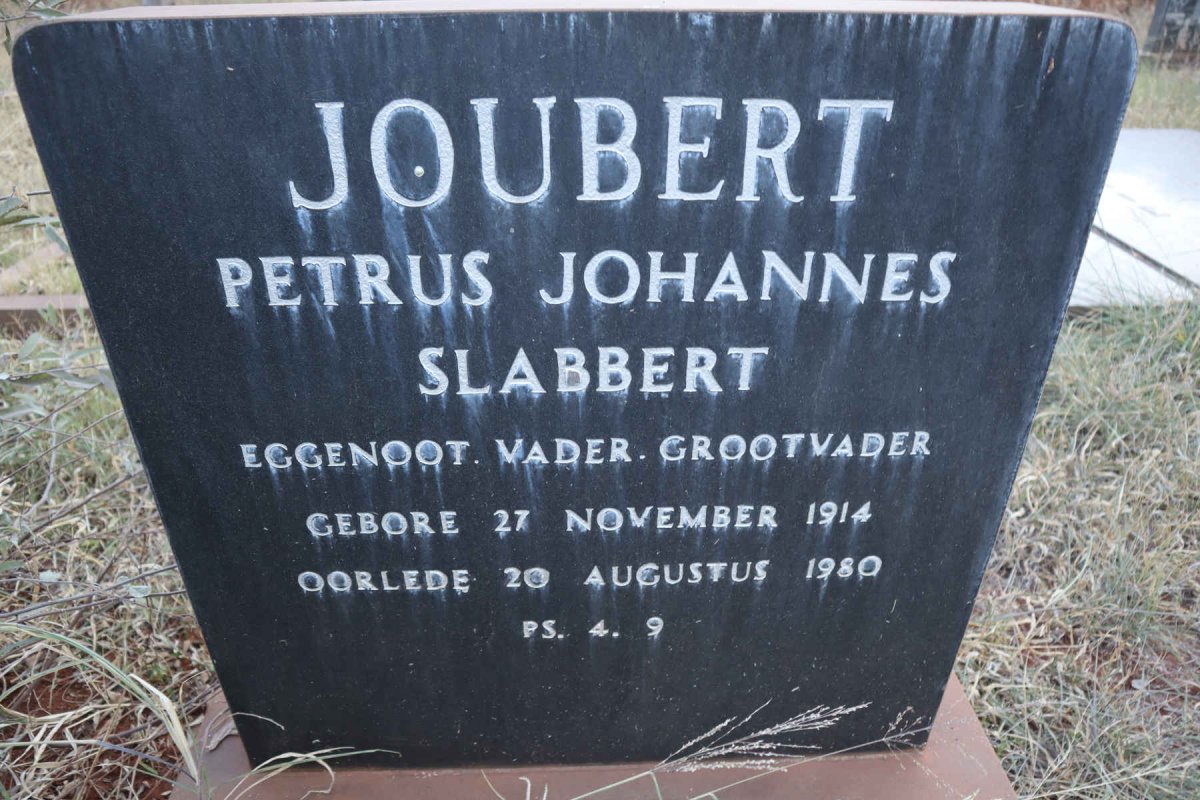 JOUBERT Petrus Johannes Slabbert 1914-1980