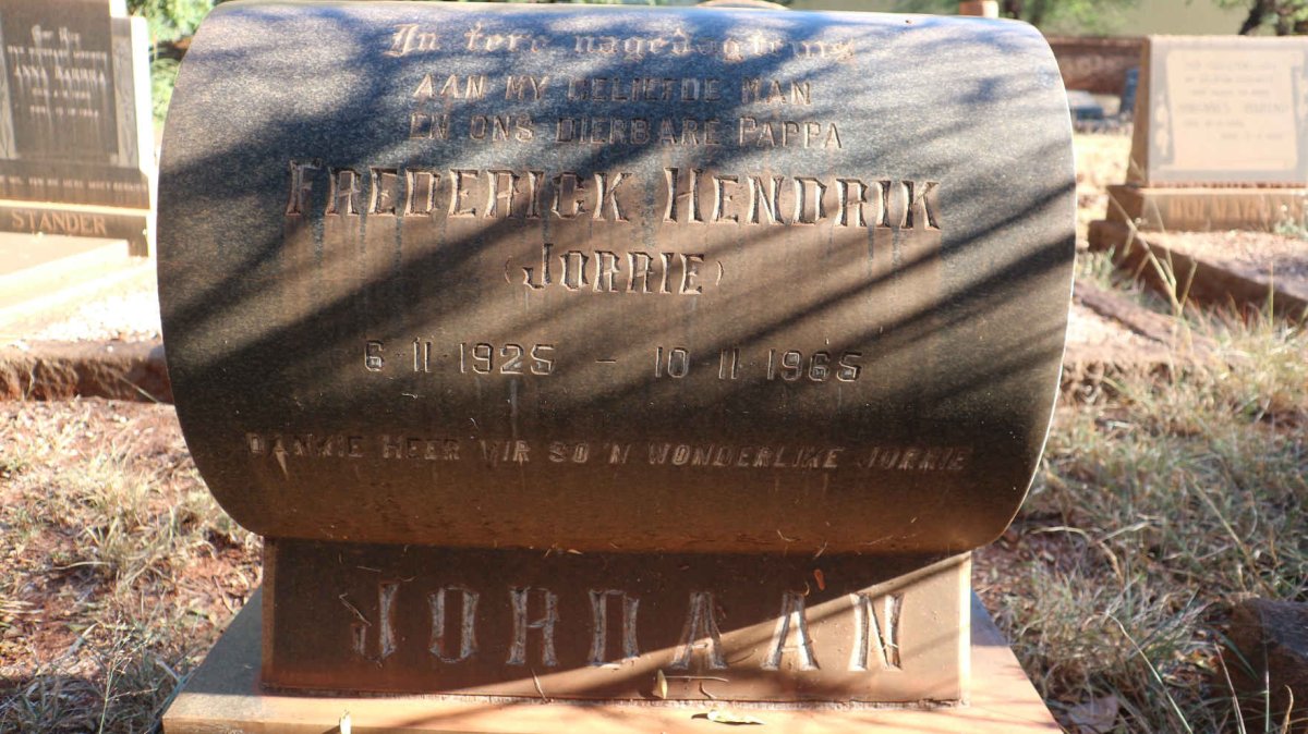 JORDAAN Frederick Hendrik 1925-1965