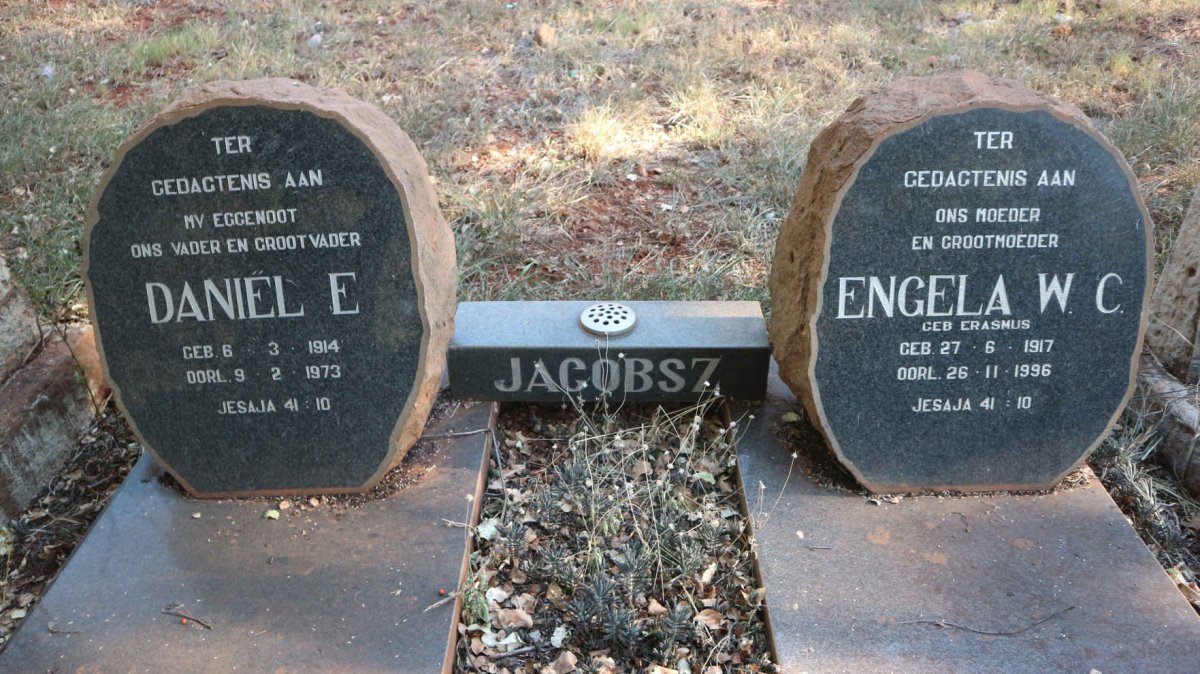JACOBSZ Daniel E. 1914-1973 &amp; Engela W.C. ERASMUS 1917-1996