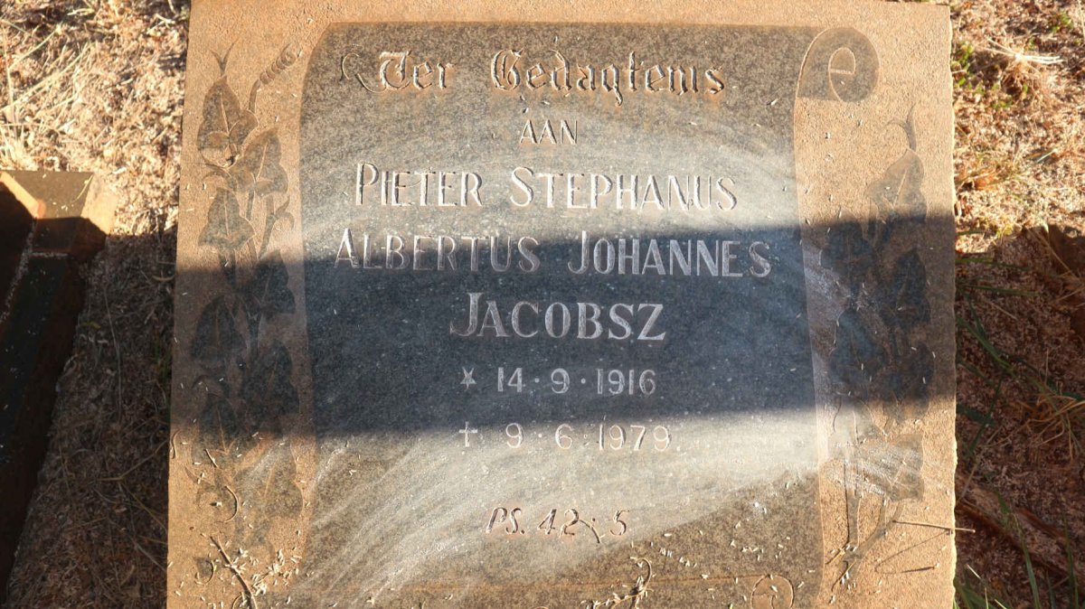 JACOBSZ Pieter Stephanus Albertus Johannes 1916-1979