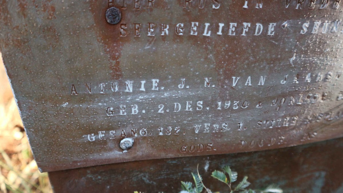 JAARSVELD Antonie J.N., van 1930-1935