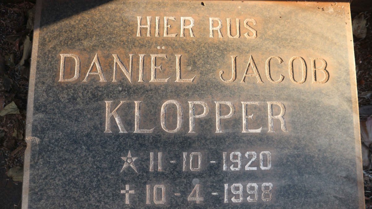 KLOPPER Daniel Jacob 1920-1998