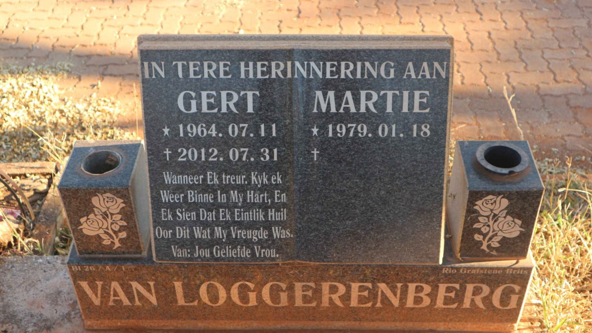LOGGERENBERG Gert, van 1964-2012 &amp; Martie 1979-