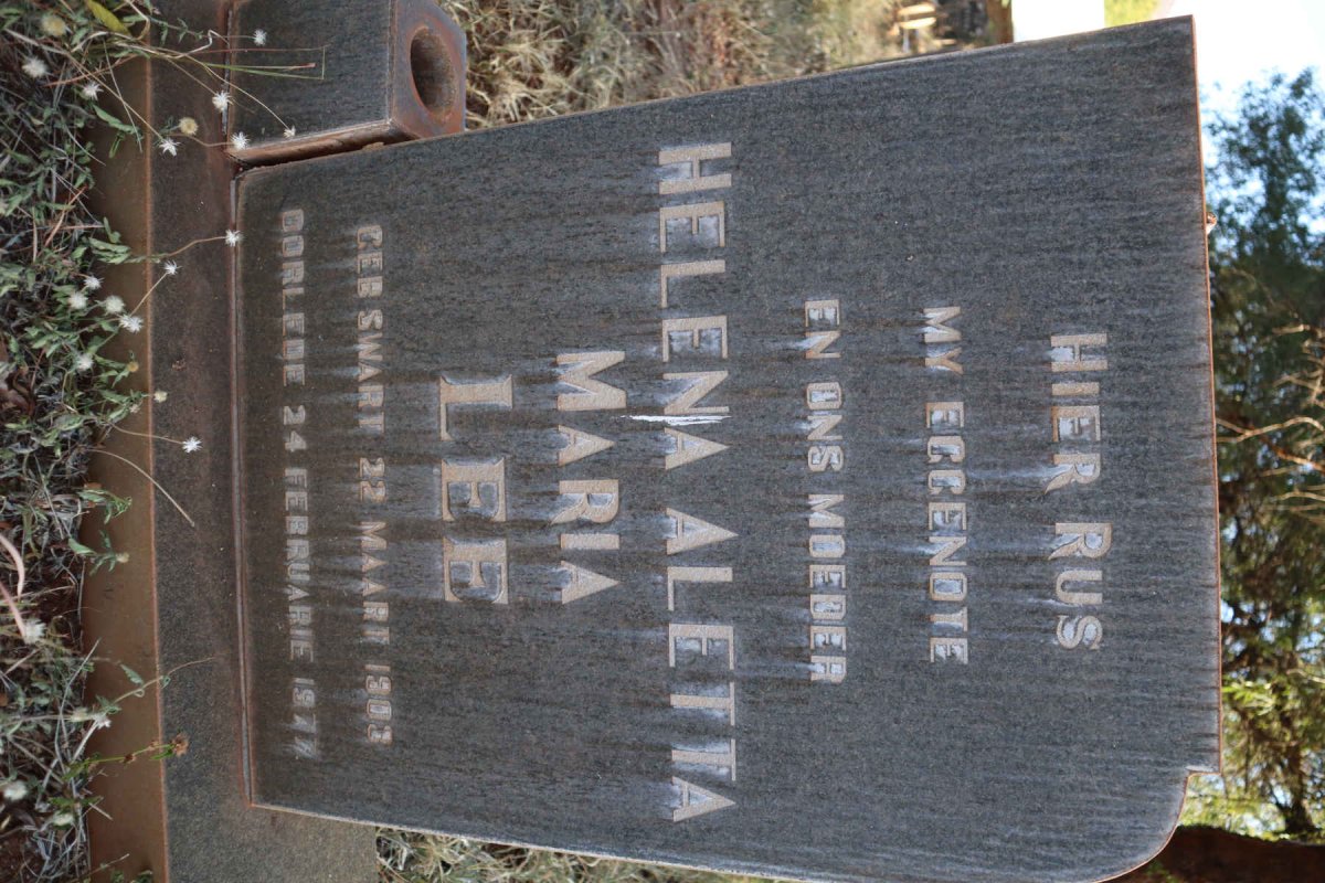 LEE Jacobus Petrus 1896-1980 &amp; Helena Aletta Maria 1903-1977