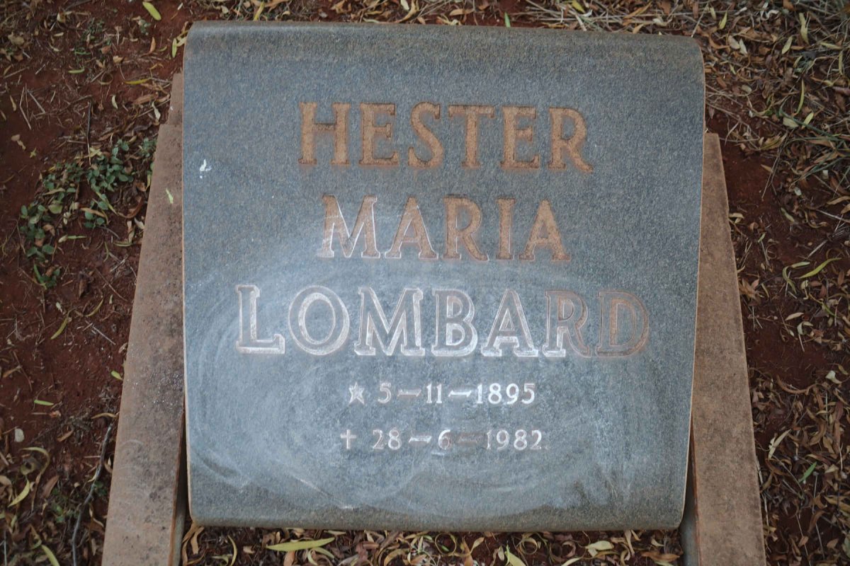 LOMBARD Hester Maria 1895-1982
