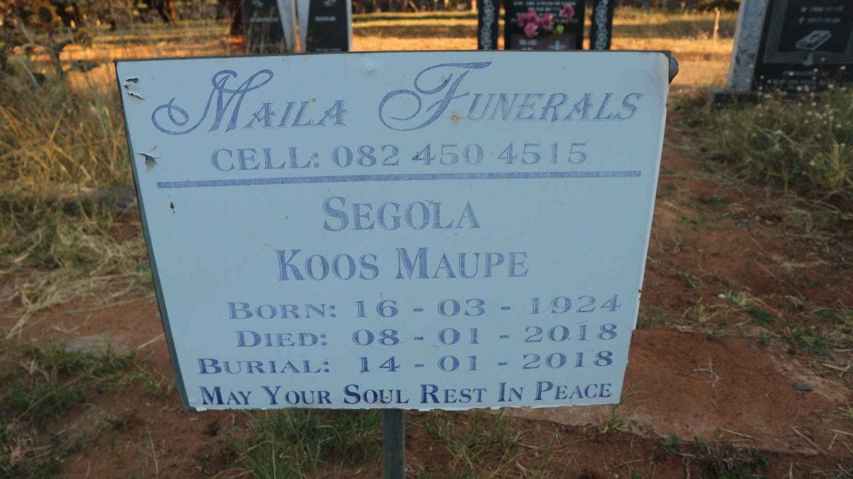 MAUPE Segola Koos 1924-2018
