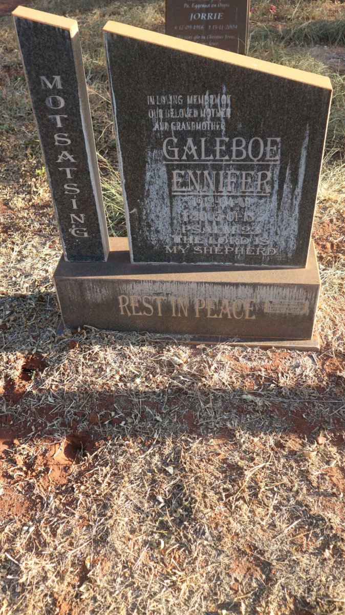 MOTSATSING Galeboe Ennifer 1912-2005
