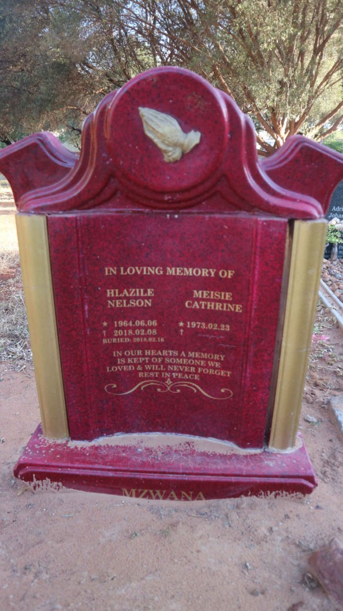 MZWANA Hlazile Nelson 1964-2018 &amp; Meisie Cathrine 1973-